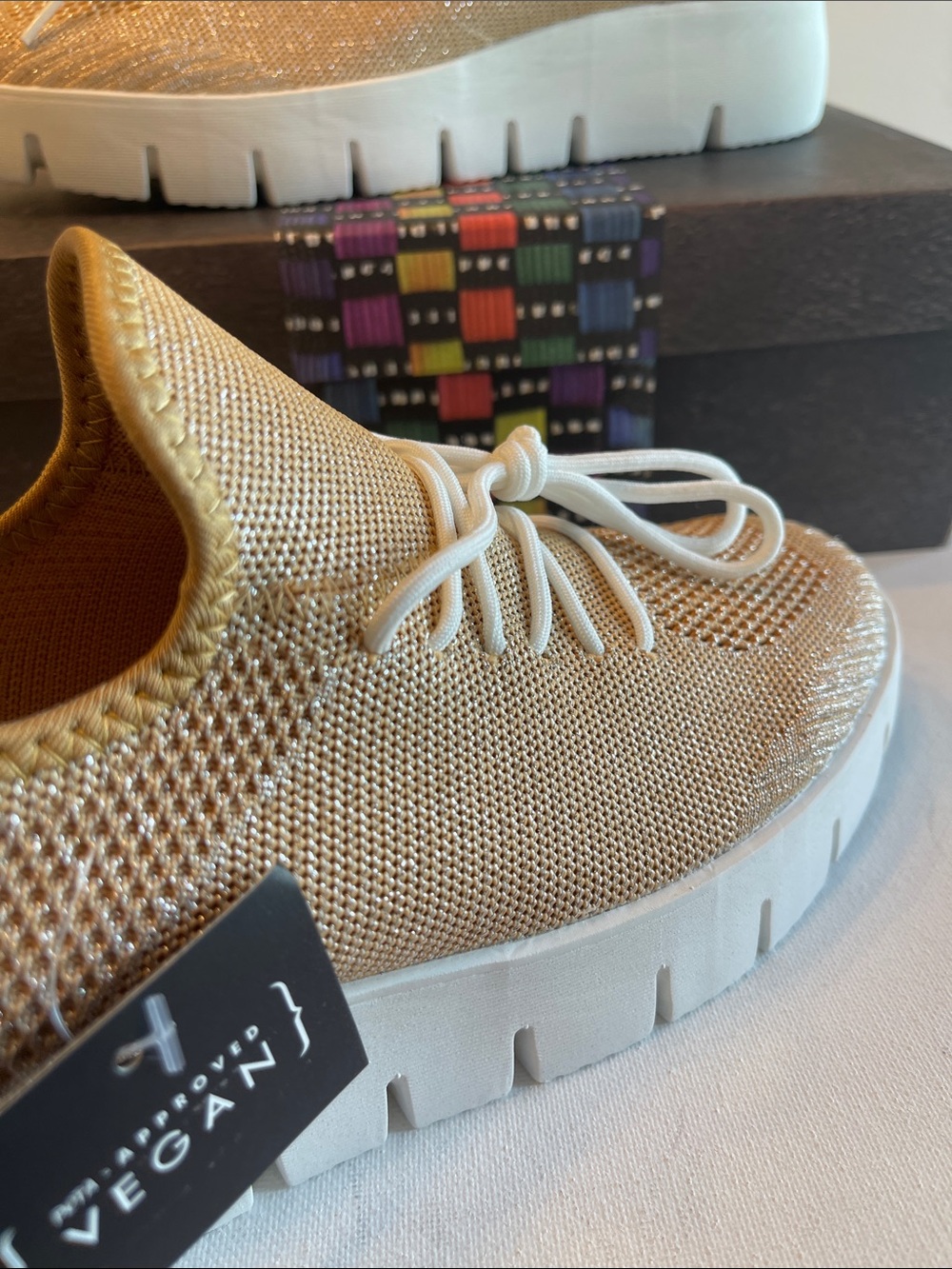 NIB BERNIE MEV NEW YORK CARA SLIP ON MEMORY FOAM SNEAKER CHAMPAGNE SHIMMER - Picture 5 of 13